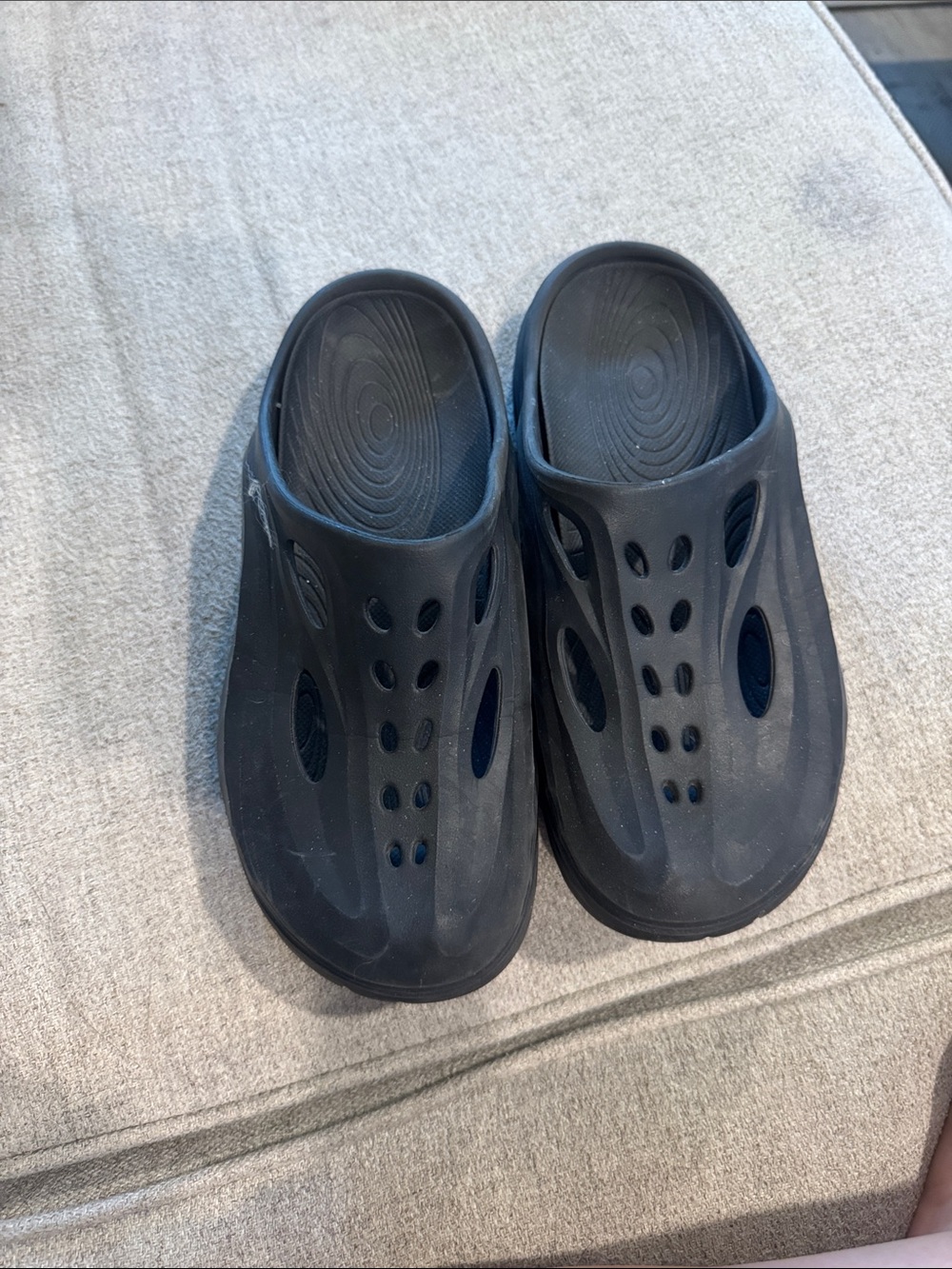 Hoka Black Slip-On Clogs